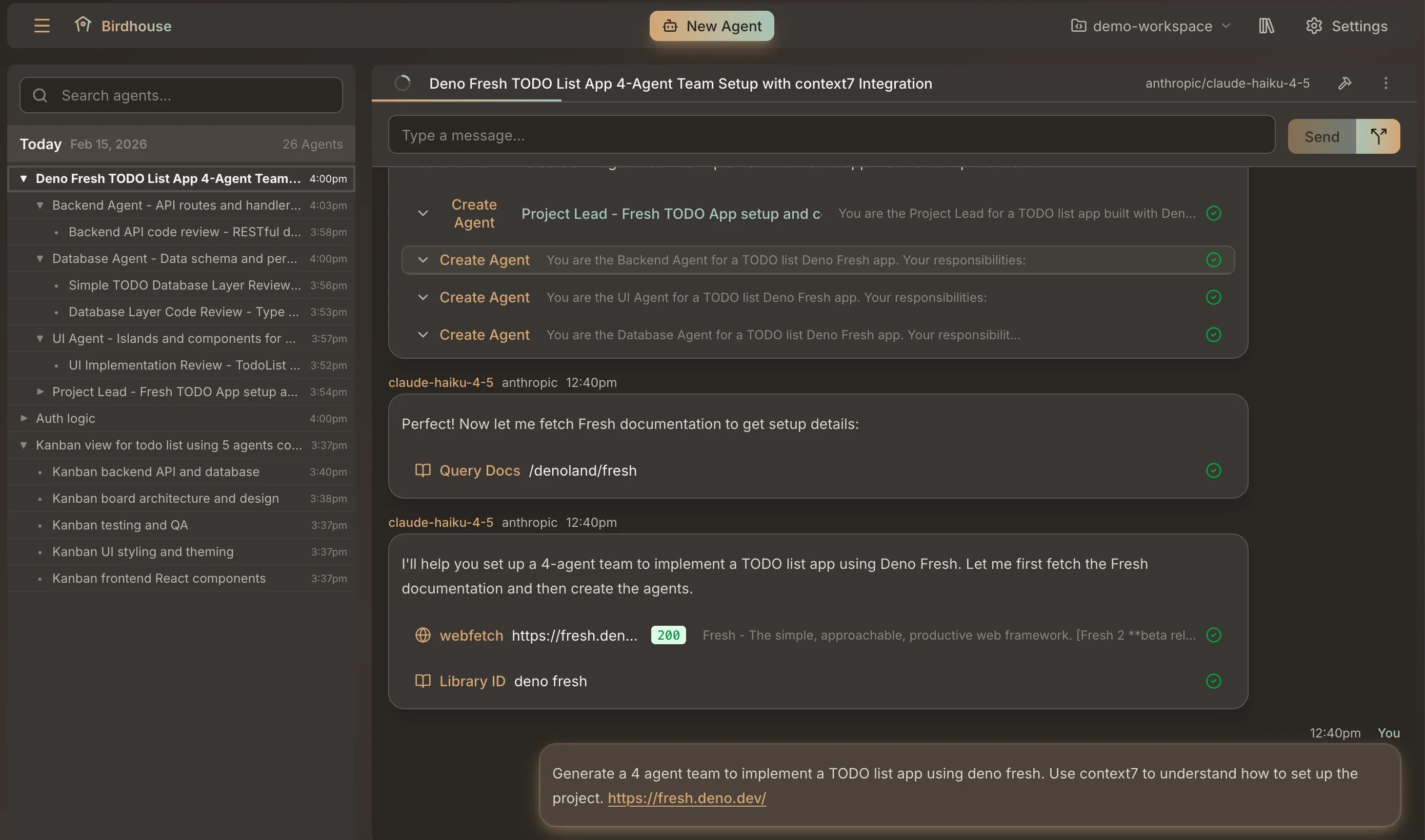 A screenshot of Birdhouse