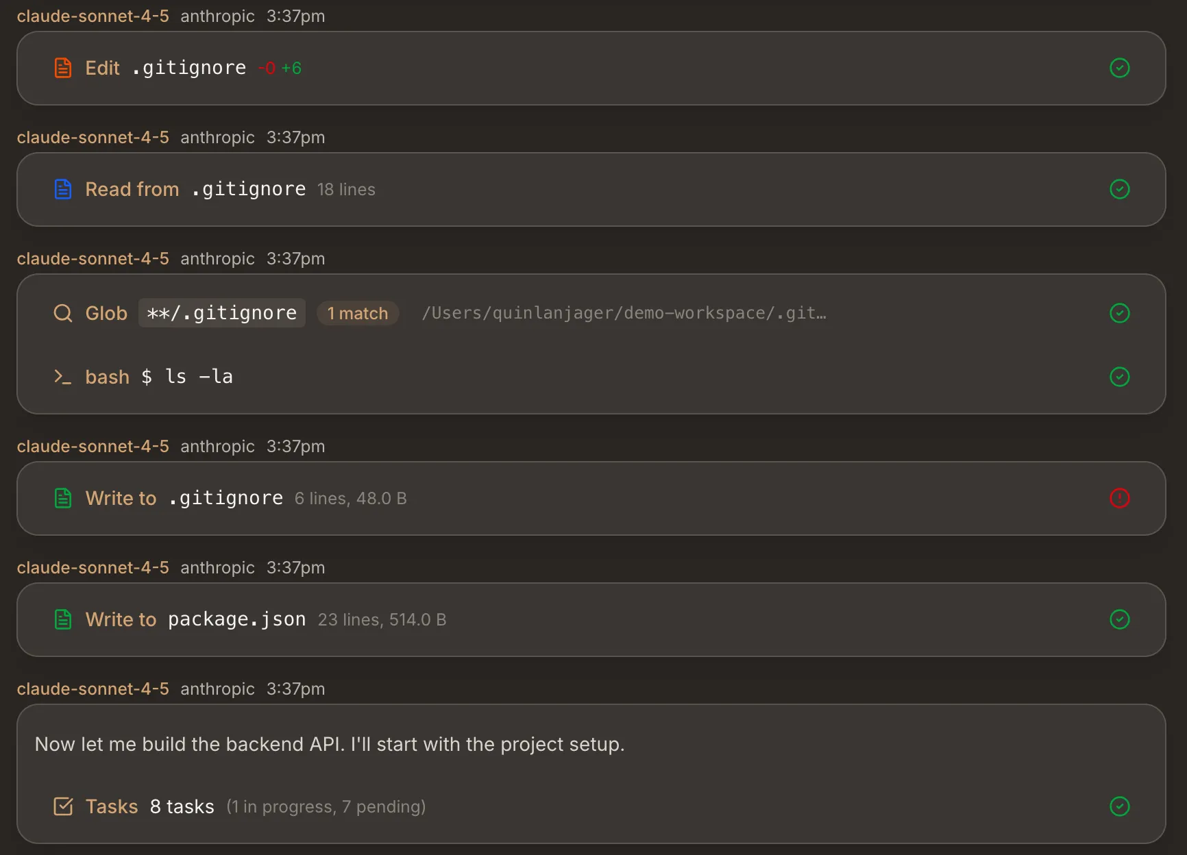 Work performed by a Birdhouse agent